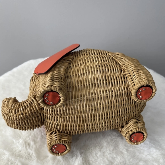 NEW RARE KATE SPADE ELEPHANT WICKER CROSSBODY BSG PURSE - Picture 9 of 9